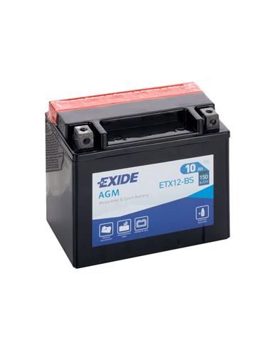 BATERÍA MOTO ETX12-BS EXIDE AGM 12V 10A - con ácido