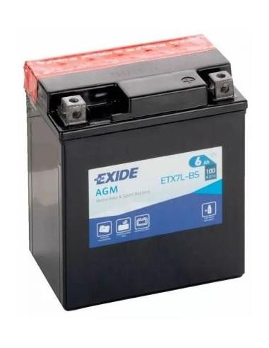 BATERIA MOTO ETX7L-BS EXIDE AGM 12V 6A - con ácido